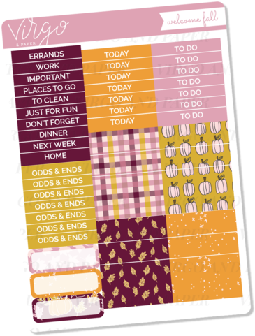 Welcome Fall Headers Washi Sticker Sheet - Sticker (500x500), Png Download