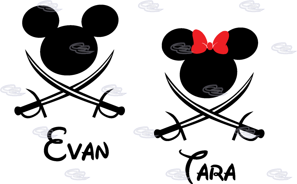 Disney Couple Mickey Minnie Mouse Pirate Awesome Shirts - Family T Shirt Disney Ideas (1013x697), Png Download