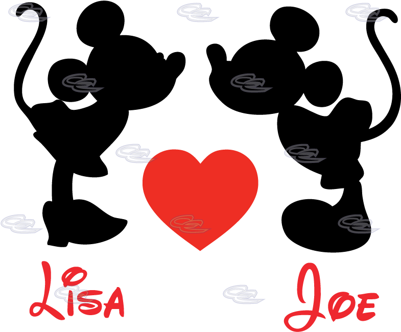 And Minnie Mouse Group - Mickey Mouse Love Shirts (812x697), Png Download
