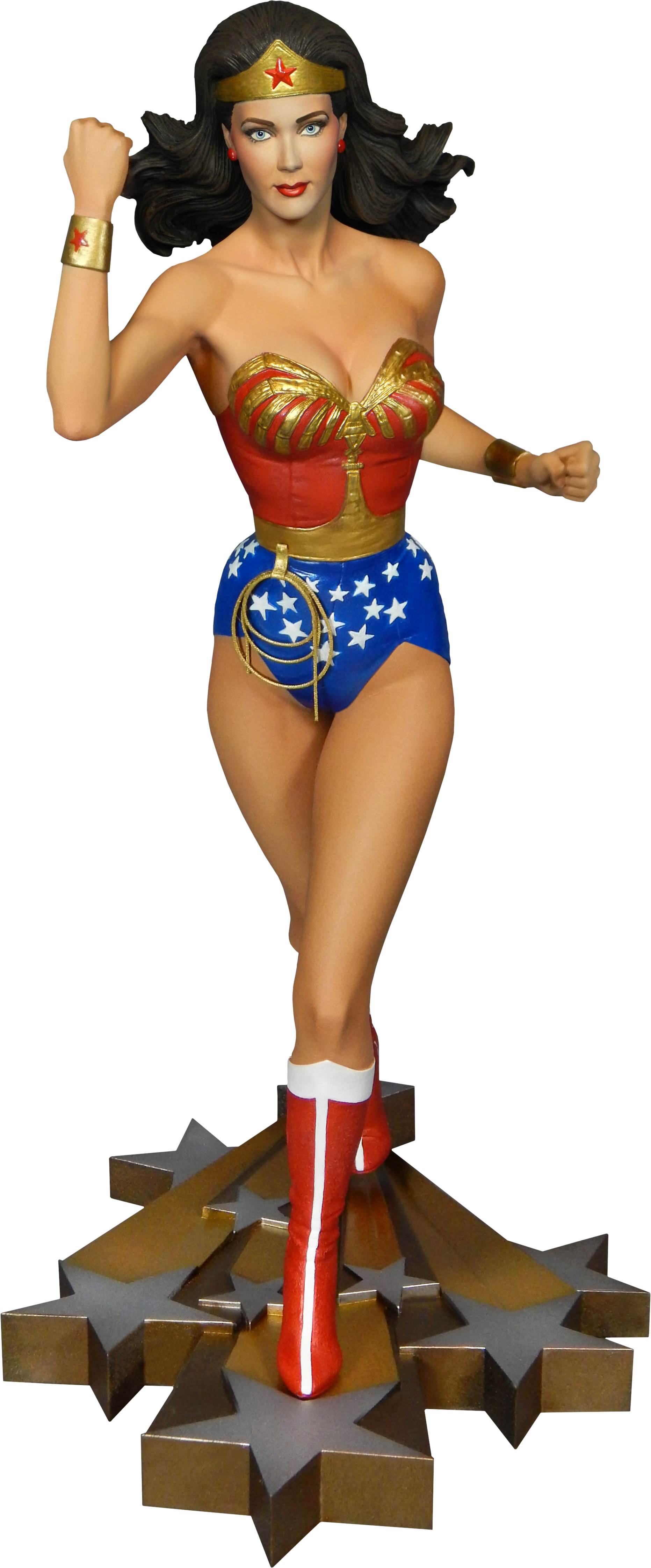 Wonder Woman 13” Maquette Statue - Wonder Woman Lynda Carter Figure (1863x4489), Png Download