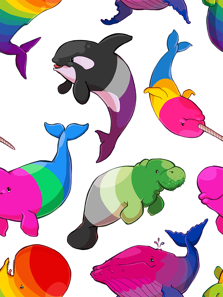 Kirstendraws Some Of You May Remember My Popular Bi, - Sexuality Whales (900x1200), Png Download