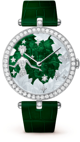 Lady Arpels Zodiac Virgo Watch,shiny Alligator, Square - Watch (535x535), Png Download