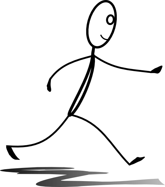 Small - Stick Man Walking (528x599), Png Download