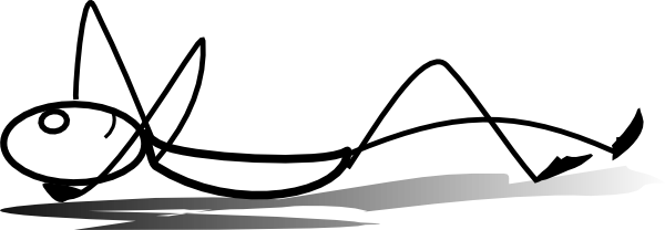 Stickman Sleeping Hi - Sleeping Stick Figure (600x208), Png Download