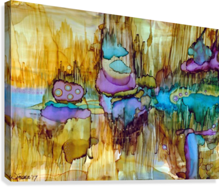 Cosmic Resonance Canvas Print - Watercolor Paint (429x366), Png Download