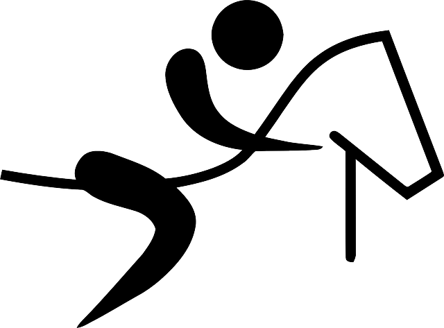 Symbol, Horse, Sports, Pictogram, Riding, Stickman - Olympic Horse Riding Symbol (640x473), Png Download