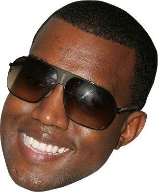 Or Kanye Wants To See His Face As It Was As A Child - Kanye West Face Png (322x392), Png Download