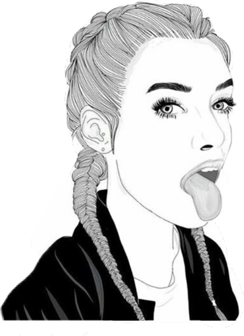 Girl Tumblr Drawing Tumblrgirl Freetoedit - Savage Drawings Of Girls (480x660), Png Download