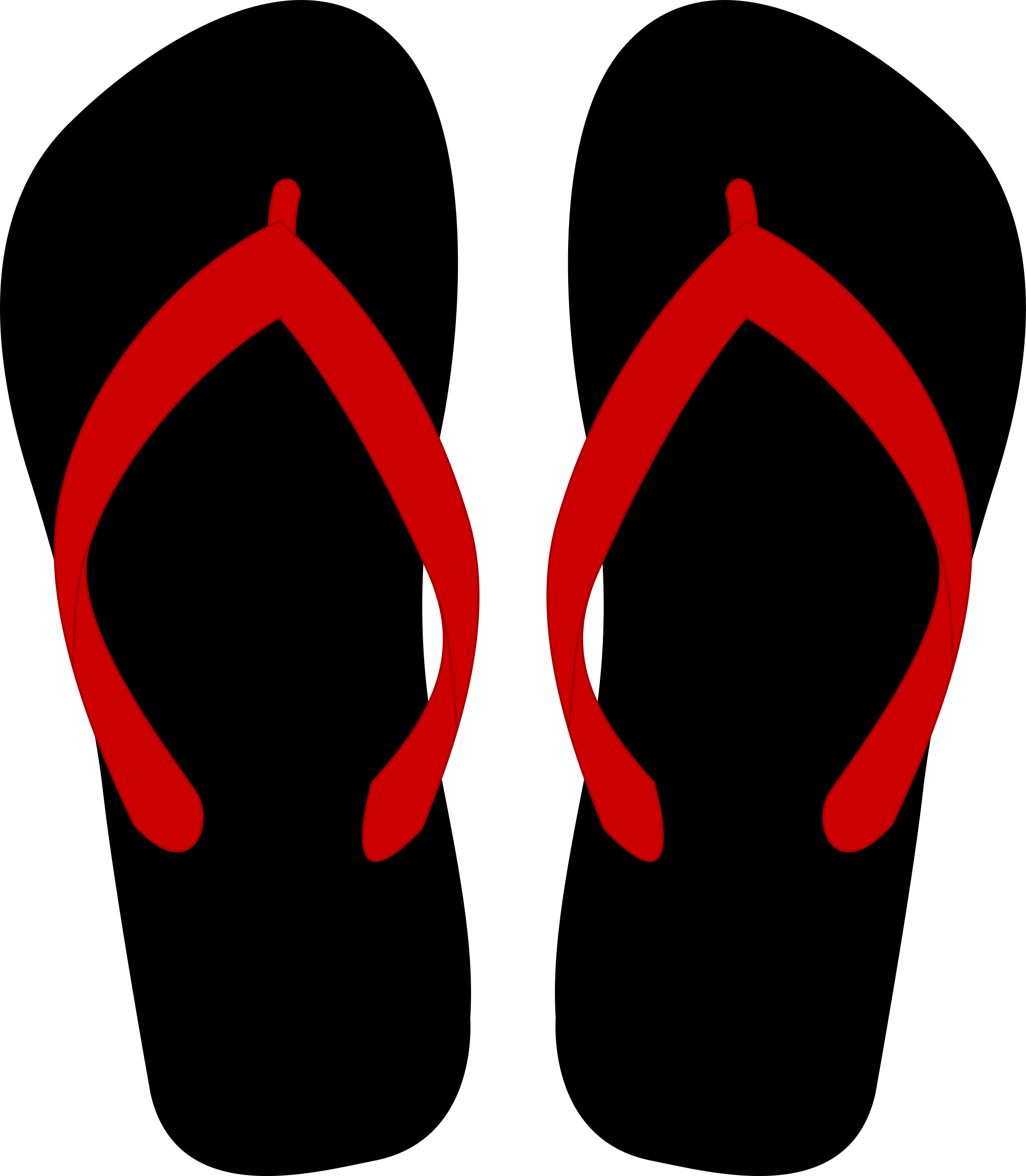 Red Glasses And Flip Flops Hanging On Rope With Clothespins - Flip Flops Png (2095x2400), Png Download