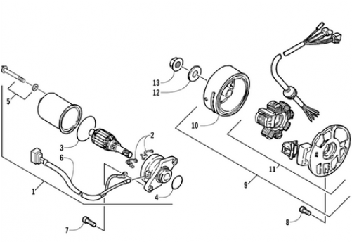 Starting Motor Assy - 5fa-h1800-00 (500x500), Png Download