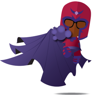 Purple Polo - Chibi Magneto (370x385), Png Download