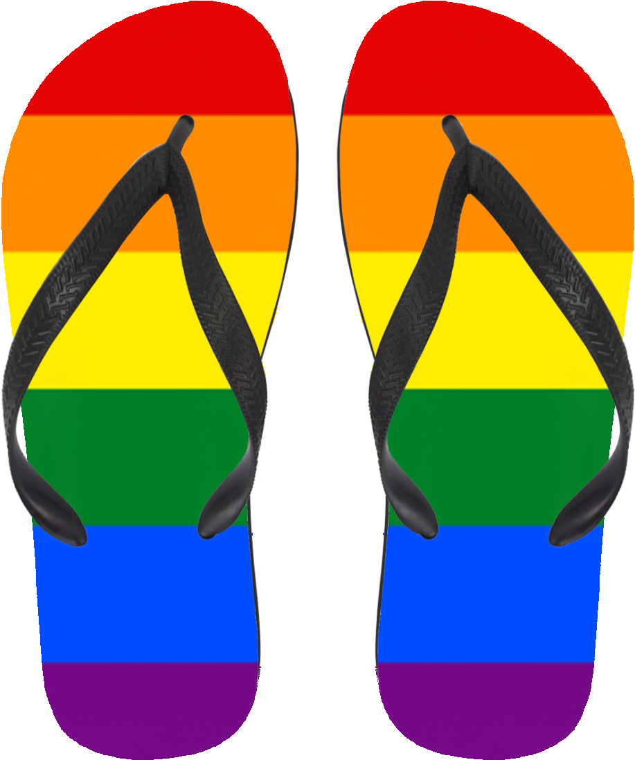 Graphic Black And White Download Rainbow Pride Flops - Flip Flops (1155x1155), Png Download