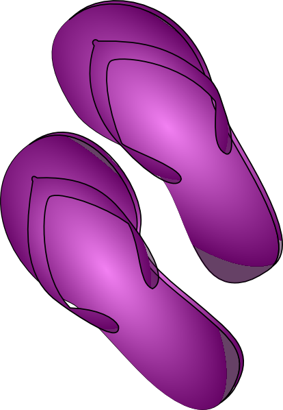 purple flip flops