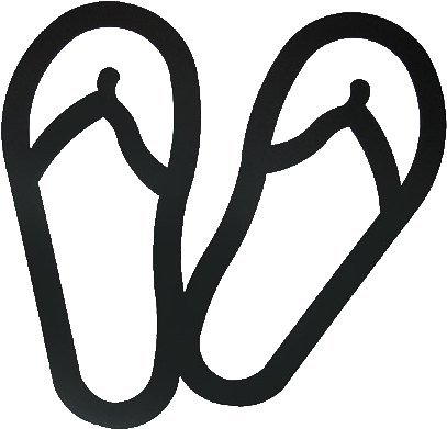Flip Flop Clipart Black And White - Flip Flops Clip Art Black And White (500x437), Png Download