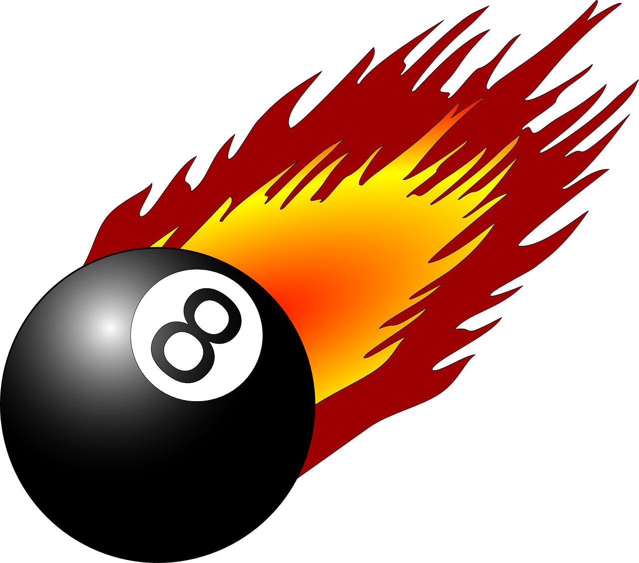 Billiards Billiard Balls Pool Eight-ball Rack - Flames Clip Art (386x340), Png Download