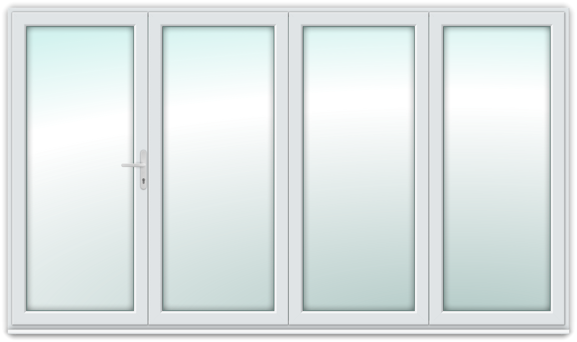 4 Panel Folding Door 3590mm (h) 2090mm - 4 Panel Aluminium Window (1845x1095), Png Download