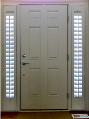 You Can Customize Your Sidelights Shutters To Your - Front Door Sidelight Shutters (624x404), Png Download