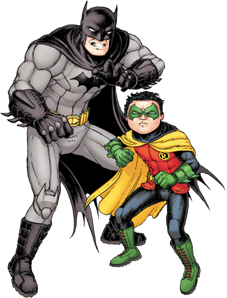 Robin Clipart Batman - Batman And Damian Wayne Comics (783x1021), Png Download