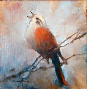 The Mythology Of Tree Gap - Bird Singing Painting (400x300), Png Download