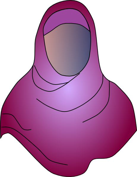 Hijab No Face Clip Art At Clker - Hijab With No Face (462x595), Png Download