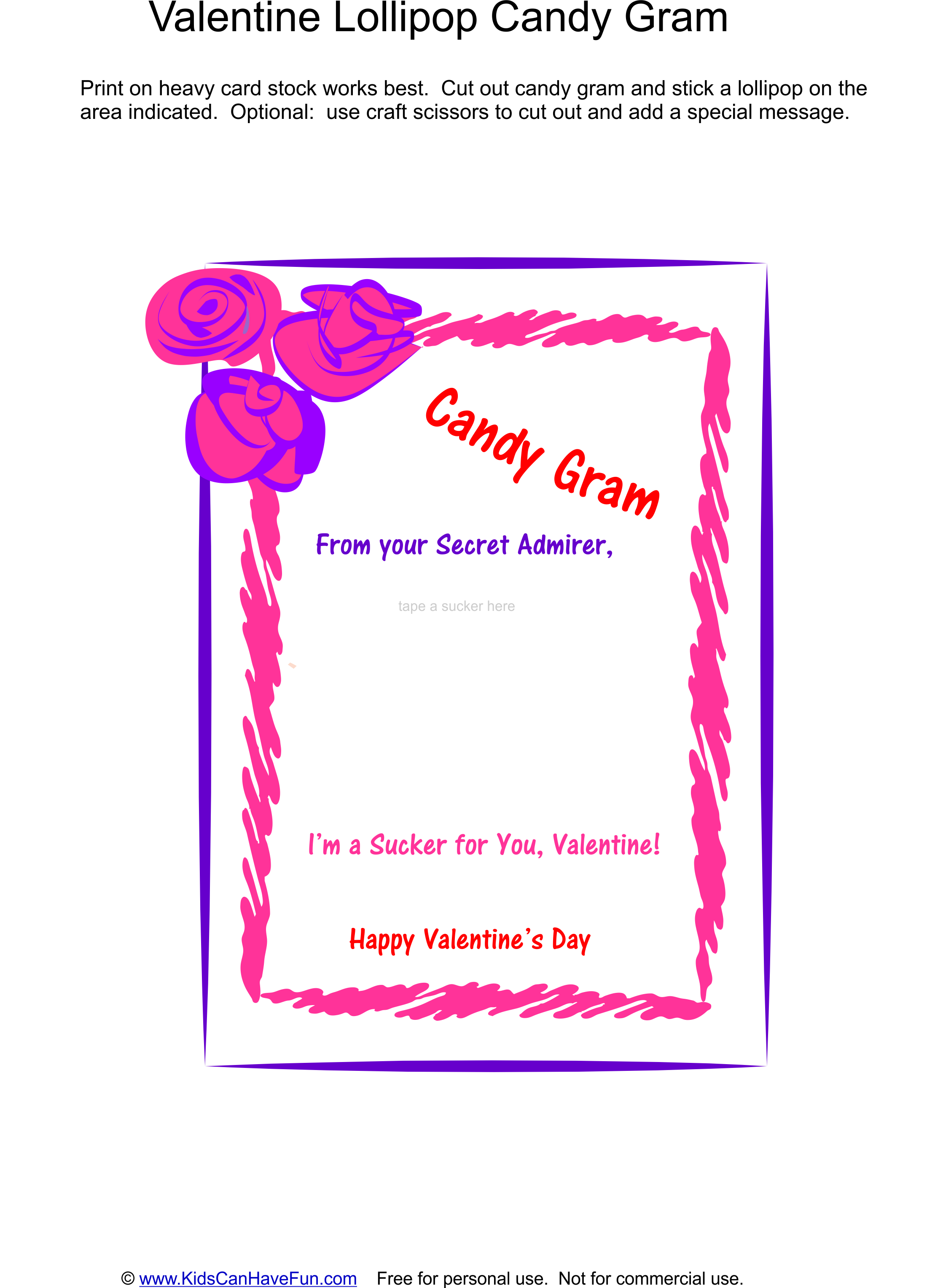 Valentine's Day Lollipop Candy Gram - Valentines Day Lollipop Puns (2218x3055), Png Download