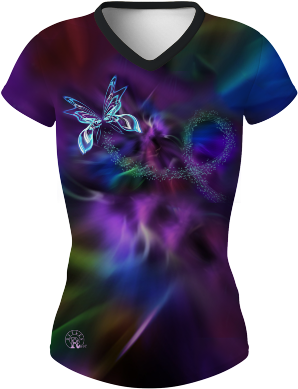 Purple Butterfly T-shirt - Blouse (1024x1024), Png Download