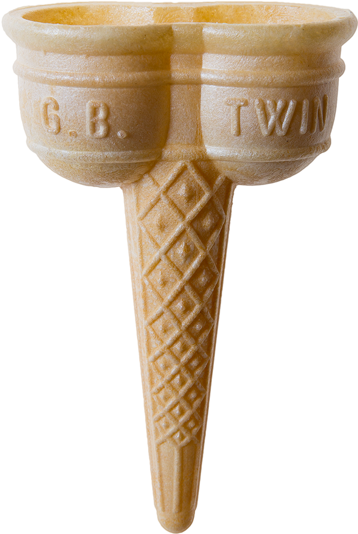 2 Scoops Or Soft Ice Cream - Twin Icecream Cone (699x1260), Png Download