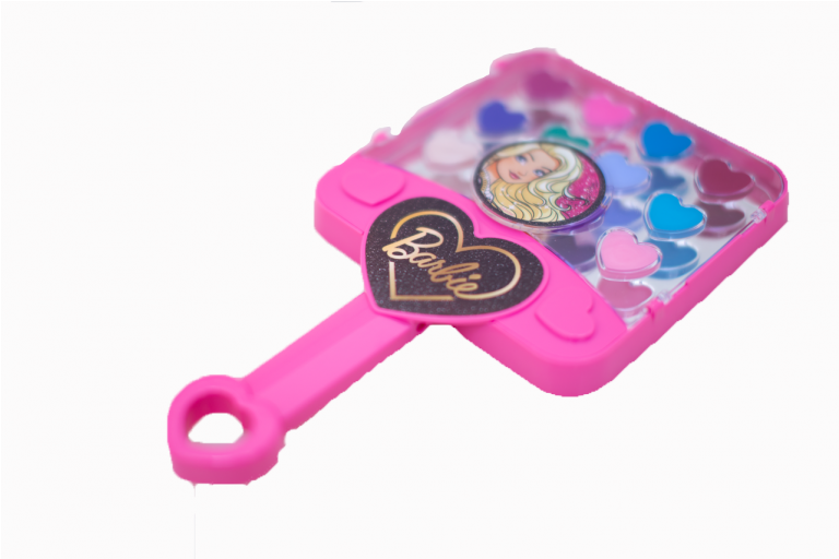 Barbie Hand Mirror With Cosmetics In A Box - Lilac (767x1023), Png Download