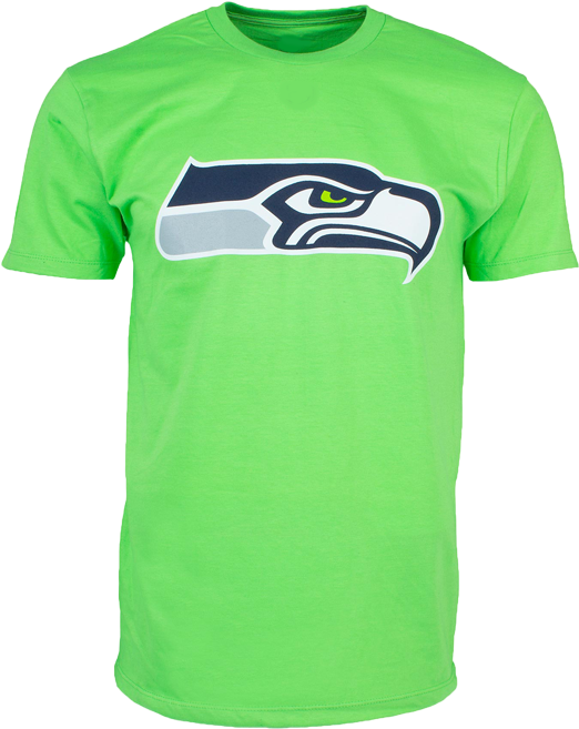 Seattle Seahawks Biggie Logo T-shirt - Cardiff Blues Green Shirt (726x828), Png Download