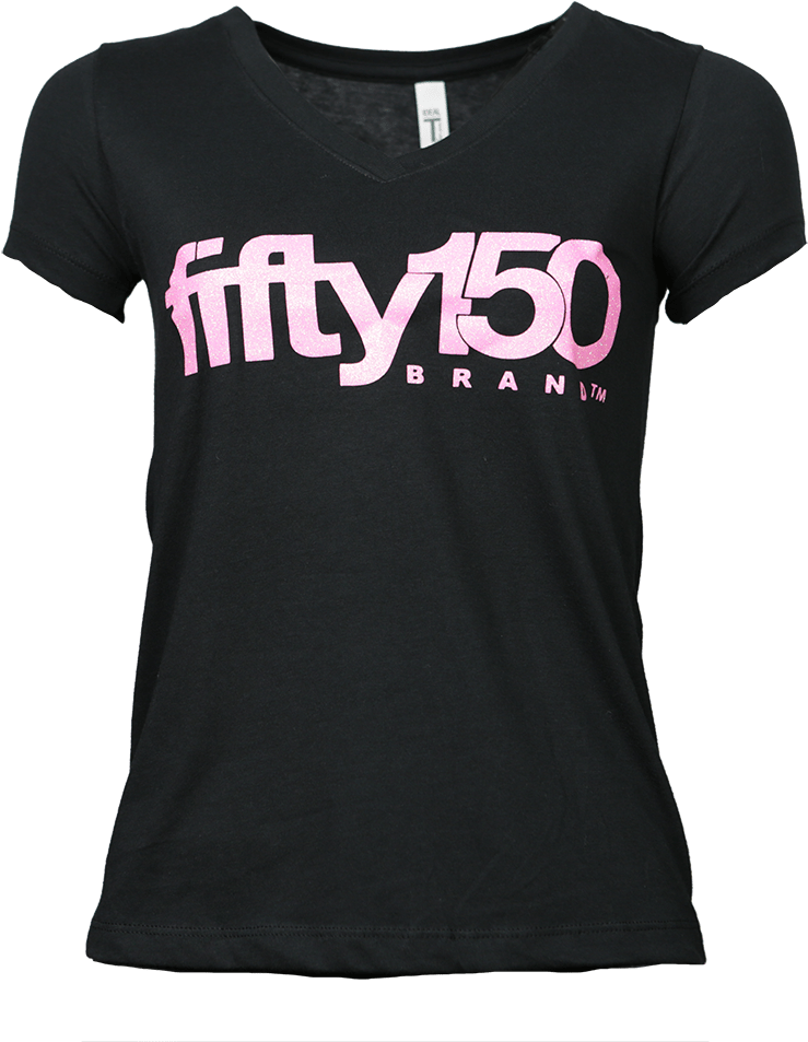 Black Deep V-neck Tee Hot Pink Glitter Logo - Annie Uut De Bochte (1024x1024), Png Download