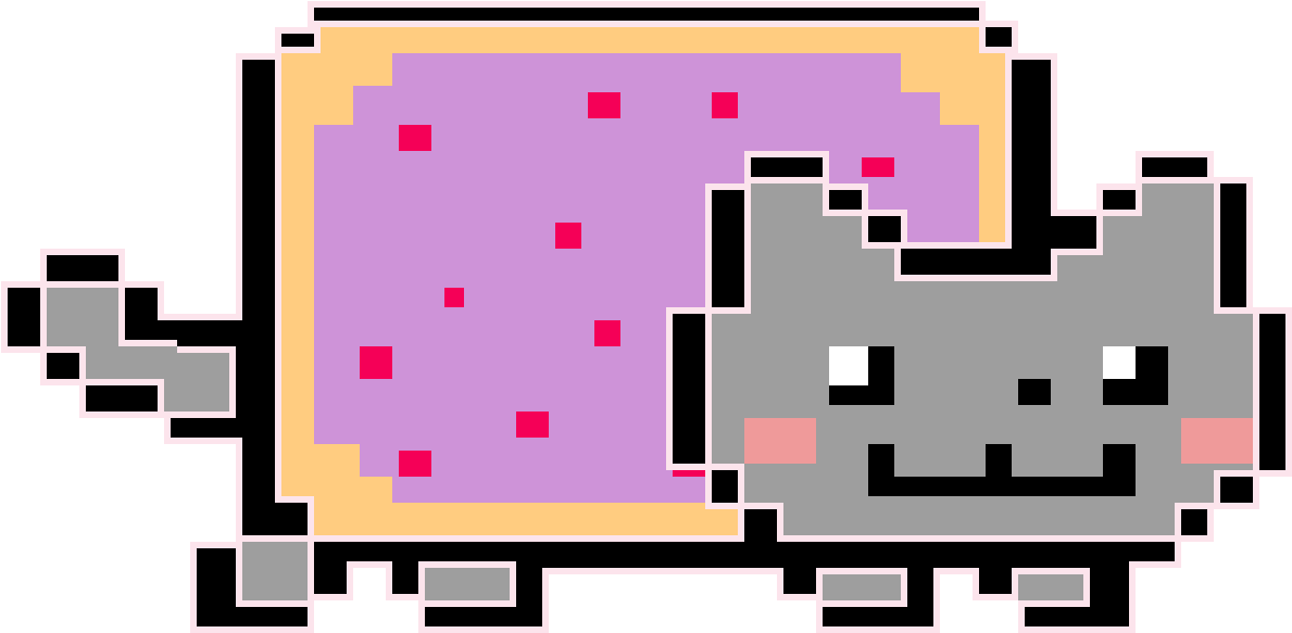 The Space Pop Tart - Nyan Cat Clipart (1200x600), Png Download