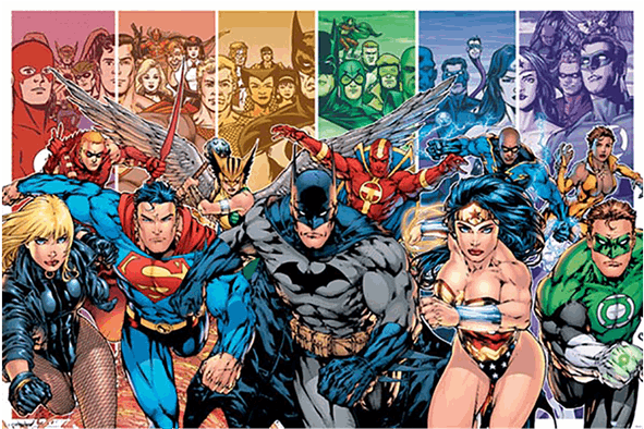 Justice League Running Poster - Justice League Comics Poster (600x600), Png Download