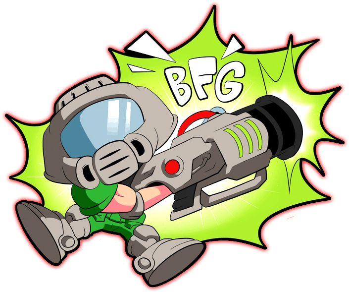 Doomguy Art - Doom Guy Chibi (735x595), Png Download
