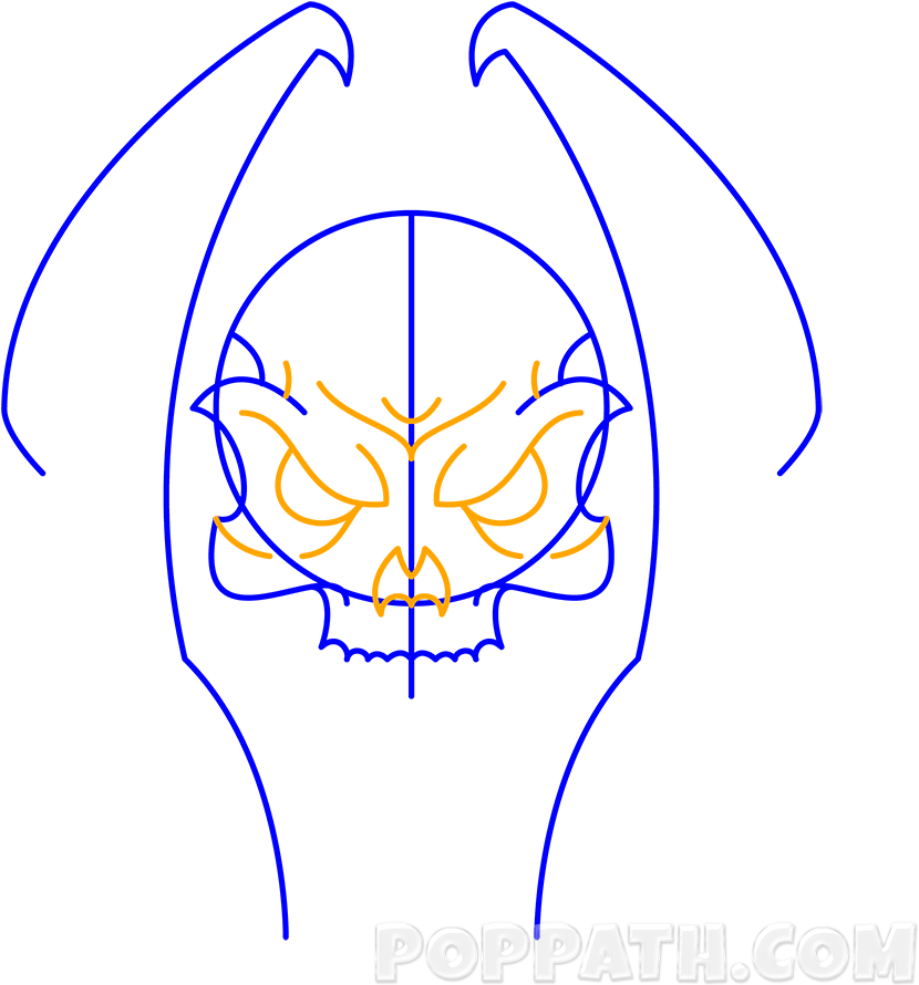 A Skull Tattoo Also Gives A Very Scary Look - Drawing (1000x1000), Png Download