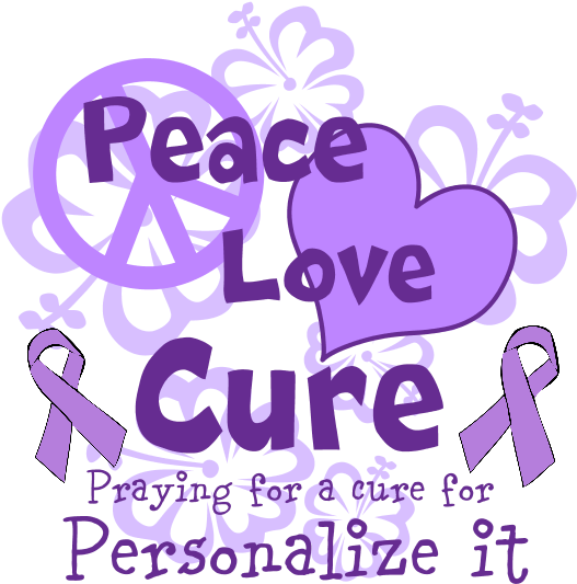 Purple Peace Love Cure Banner - Poster (700x700), Png Download