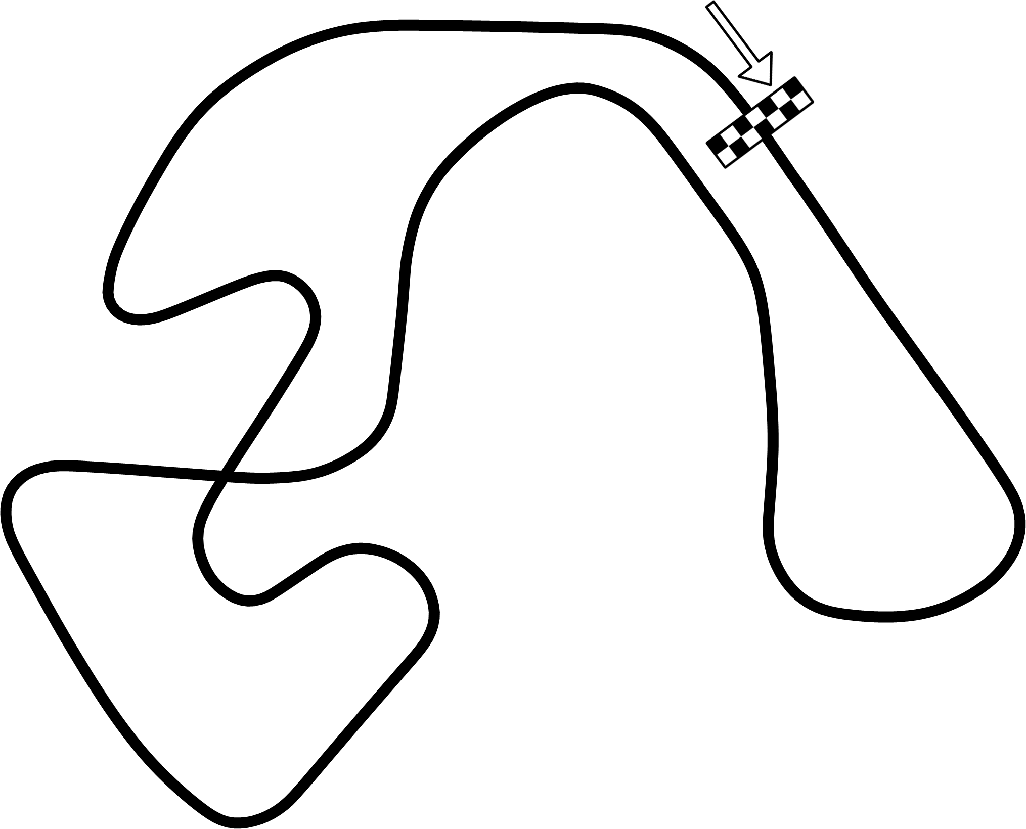 Ahvenisto Race Circuit - Line Art (2029x1640), Png Download