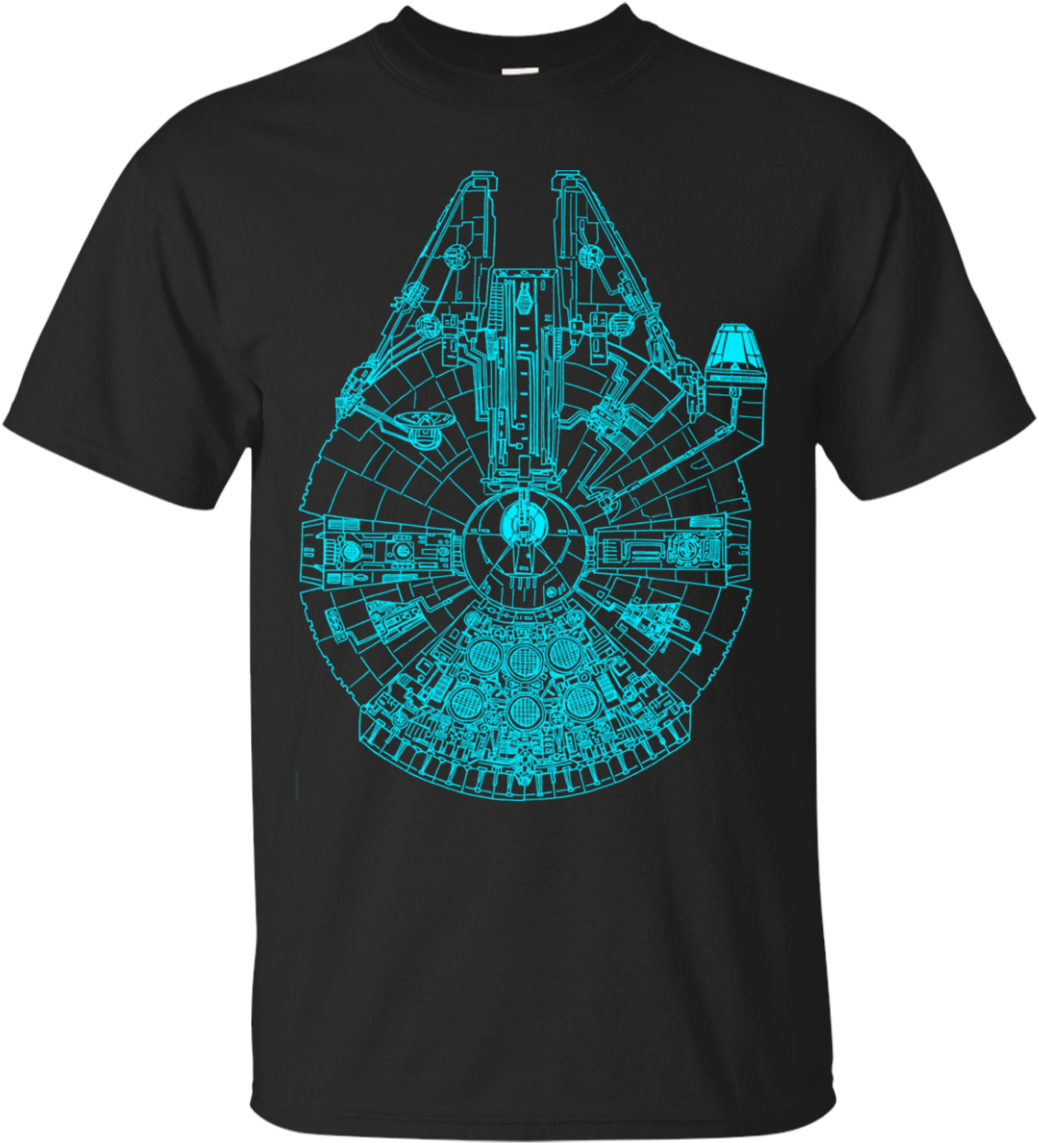 Star War -blue Millennium Falcon T Shirt - Millennium Falcon Canada Shirt (1155x1155), Png Download