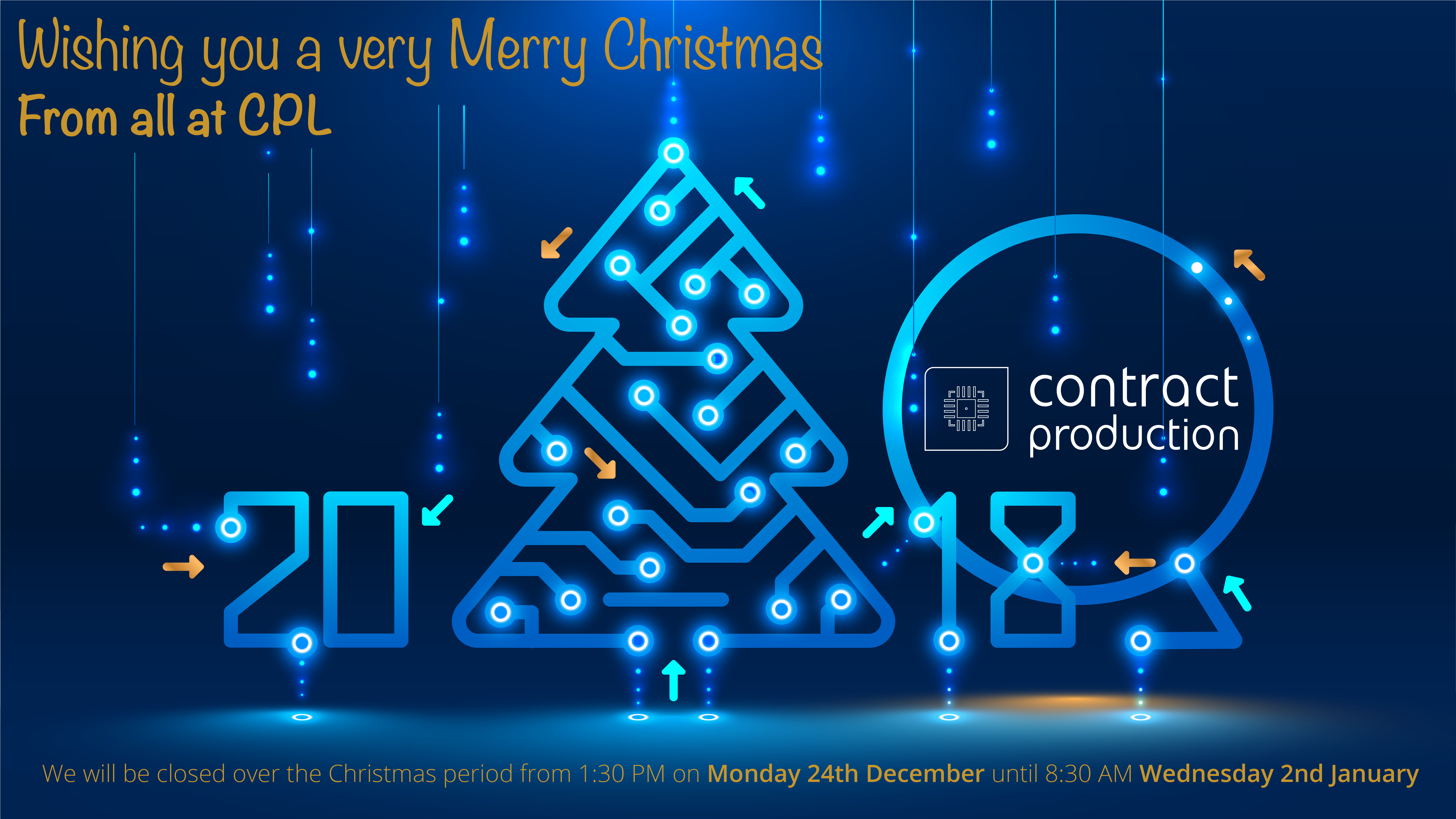 Cpl Christmas Banner - Technology Christmas Card Free (8016x4583), Png Download
