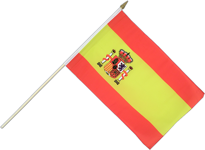 Hand Waving Flag Spain With Crest - Drapeau Espagnol (750x630), Png Download
