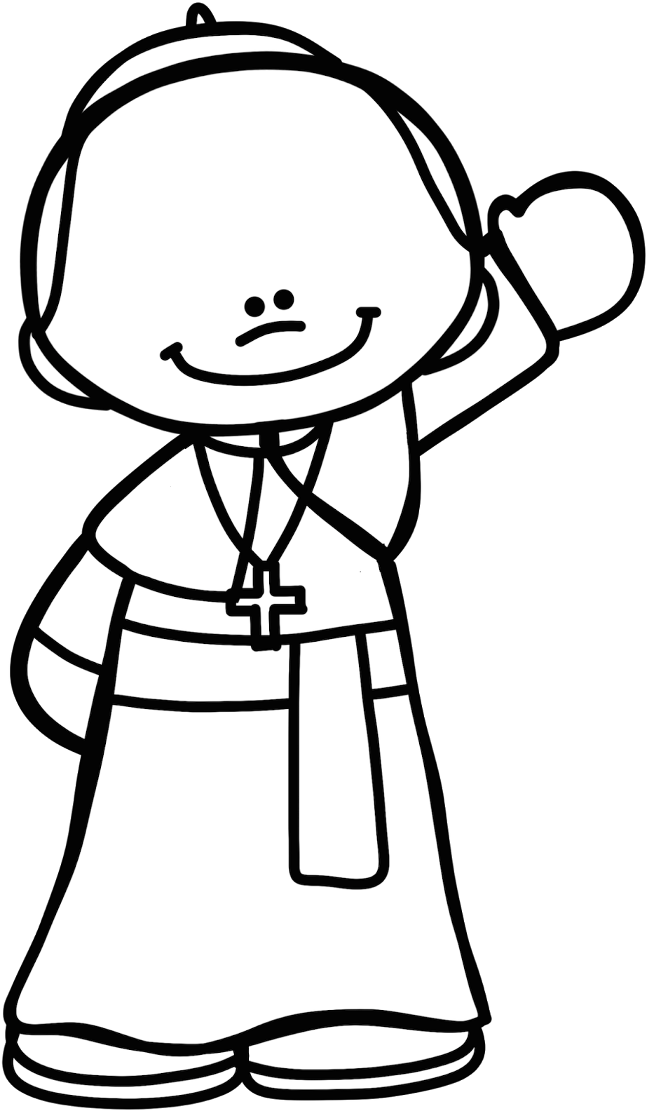 Here Is An Image Of The Pope In Color And B&w - Pope Francis Clipart (940x1600), Png Download