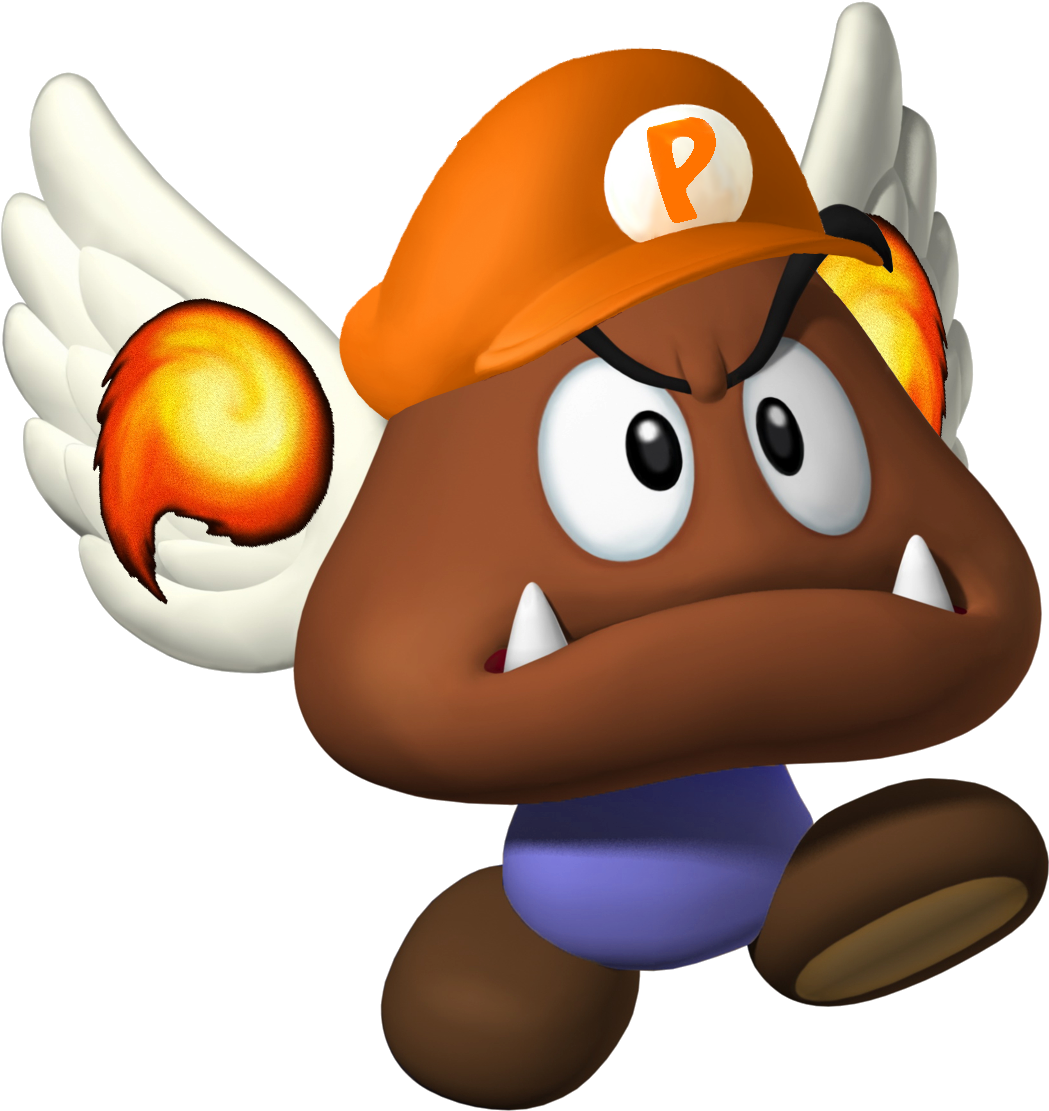 Paragoombafireball - Mario Bros Wii Personnage (1057x1117), Png Download
