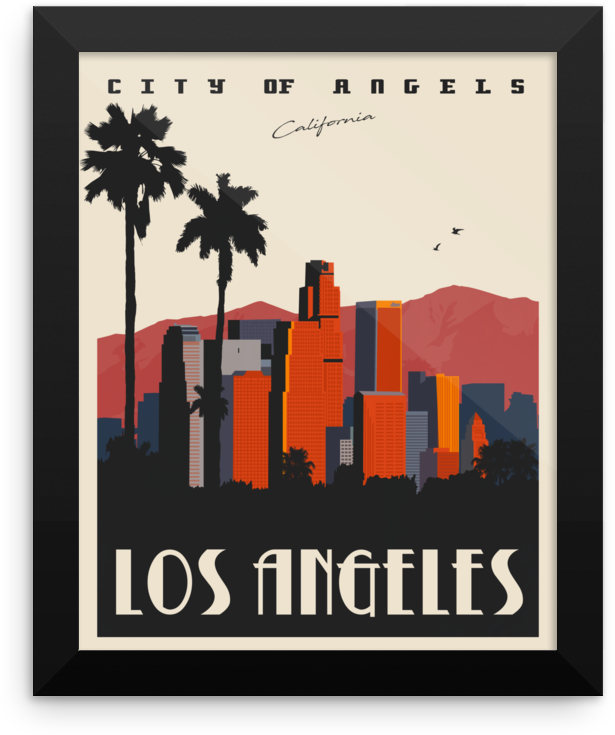 Los Angeles Travel Poster (1000x1000), Png Download