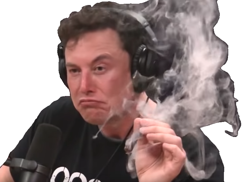 Sticker Other Elon Musk Fume Smoke Joint Weed Marijuana - Elon Musk (776x582), Png Download