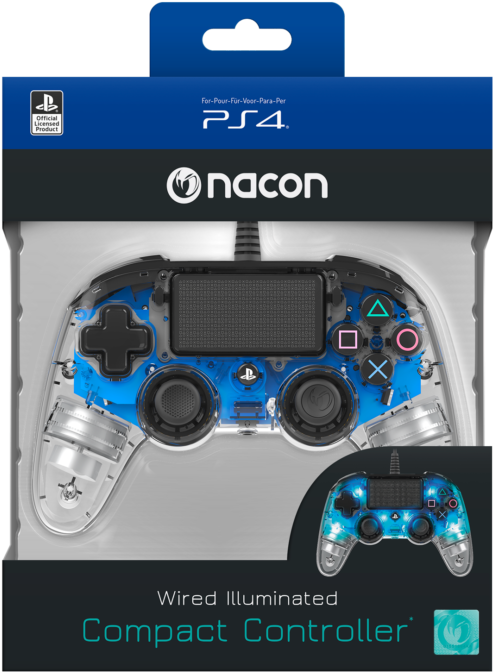 Nacon Wired Illuminated Compact Controller For Playstation - Ps4 Dark Red Controller (768x915), Png Download