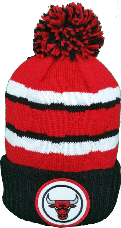 Chicago Bulls Mitchell & Ness High Five Nba Pom Toque - Knit Cap (418x784), Png Download