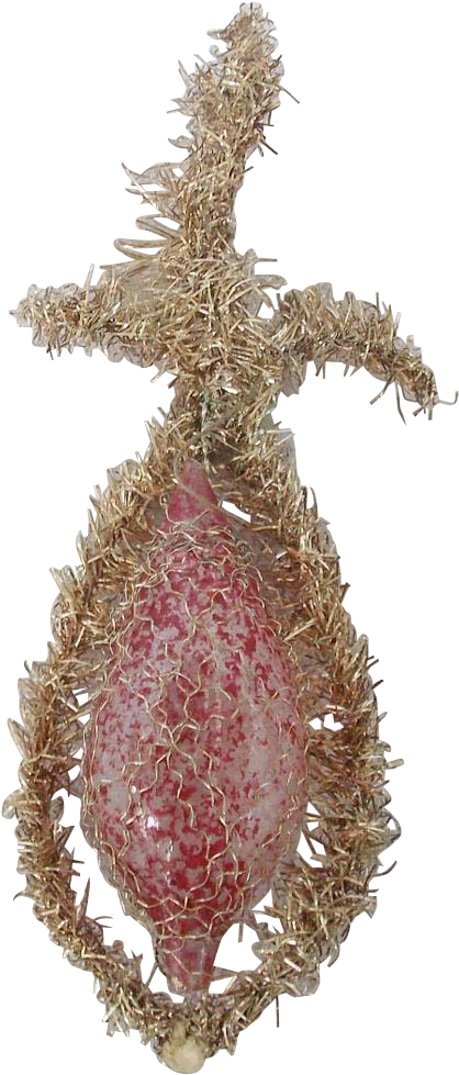 Antique Victorian Tinsel & Wire Wrapped Mottled Red - Pineapple (978x978), Png Download