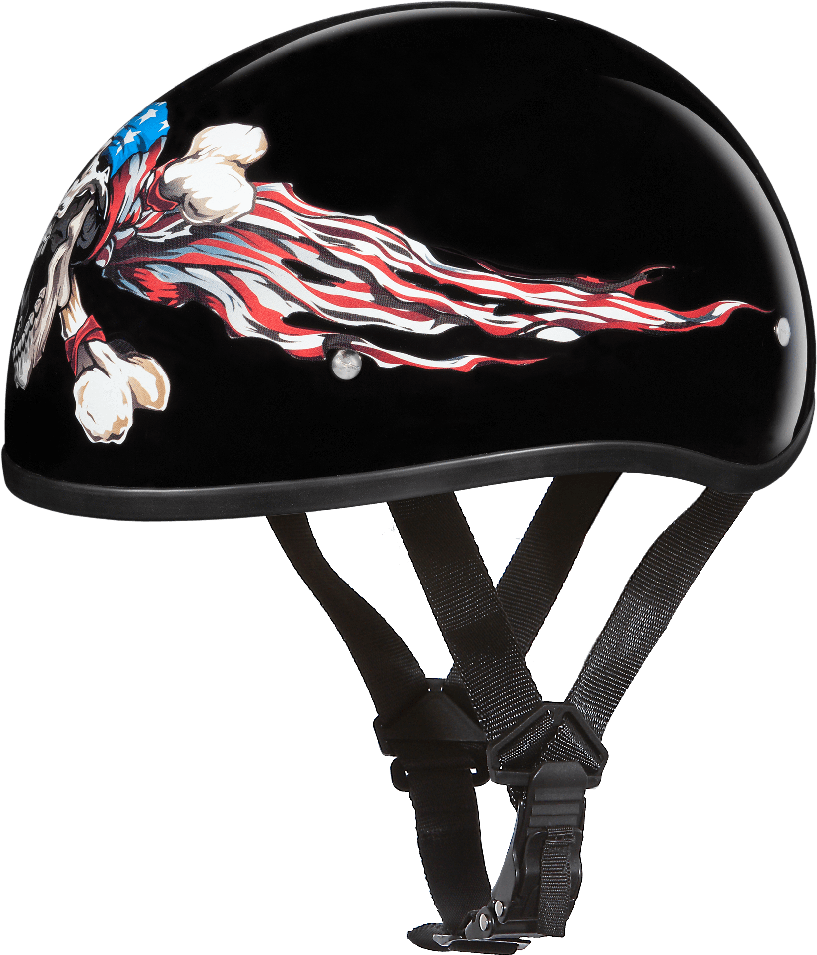 T Patriot Skull Cap Helmet - Top Of Motorcycle Helmet (2000x2000), Png Download