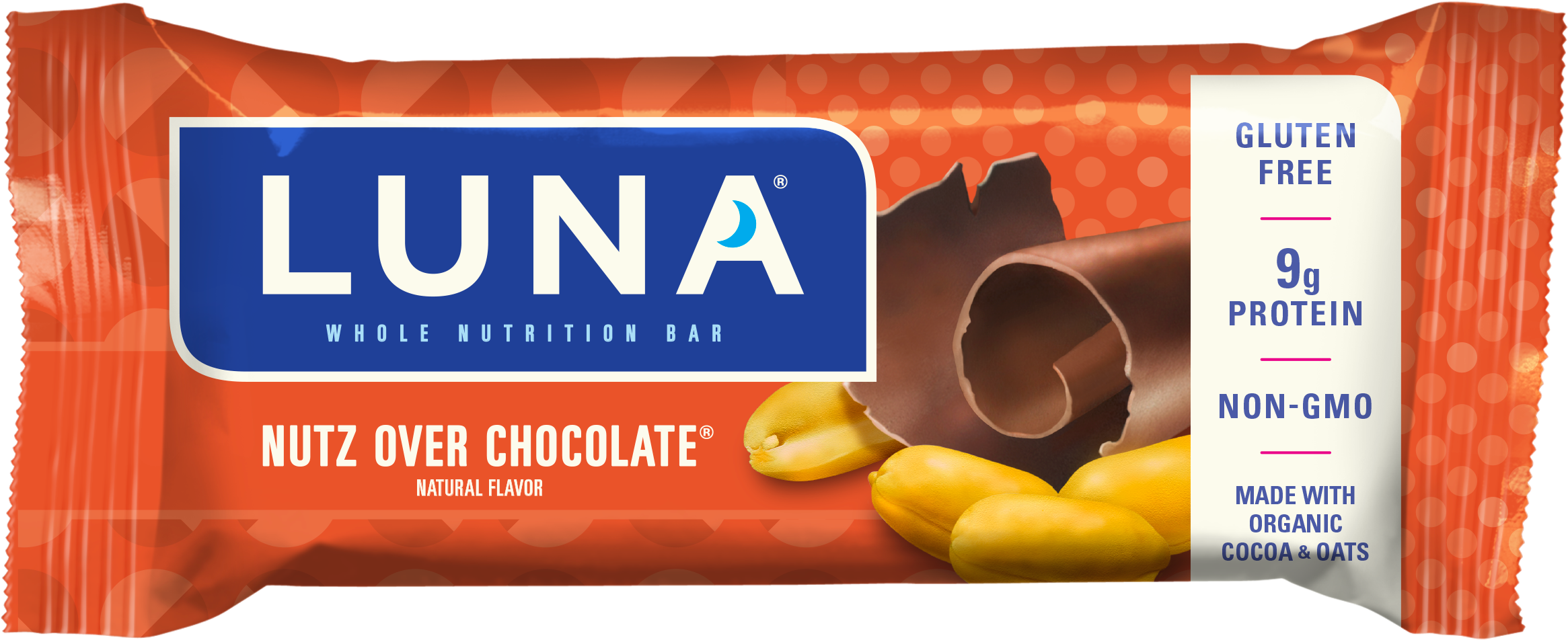 High In Calcium & Folic Acid - Luna Bar (2385x1021), Png Download