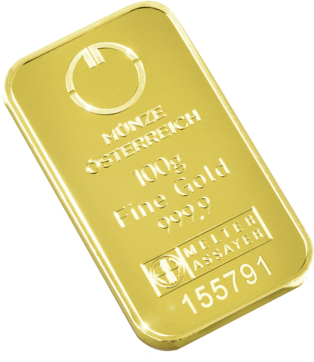 100 Gramme Gold Bar - 50g Goldbarren (716x716), Png Download