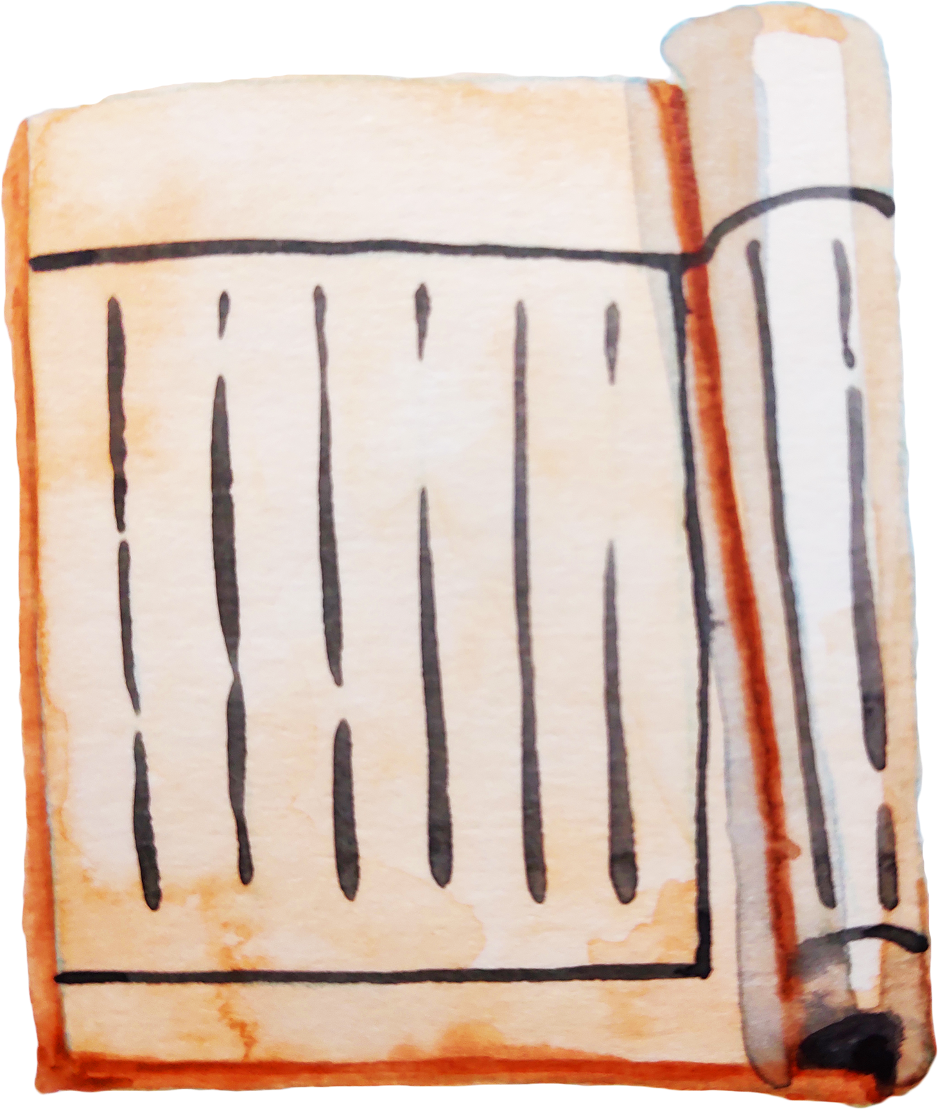 Black Ink Kraft Paper Books Png And Psd - Wood (2000x2000), Png Download